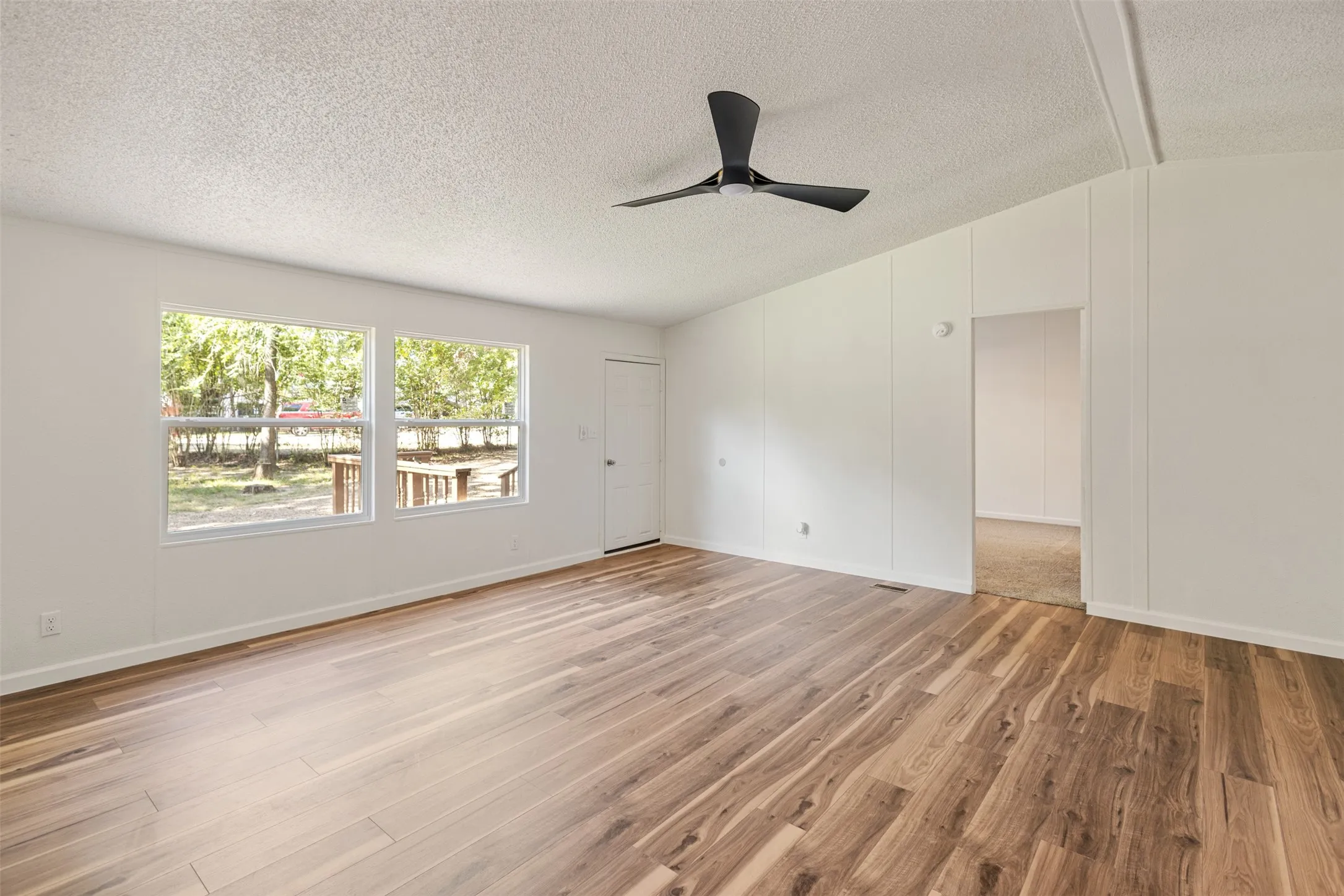 Living room showing brand new windows
