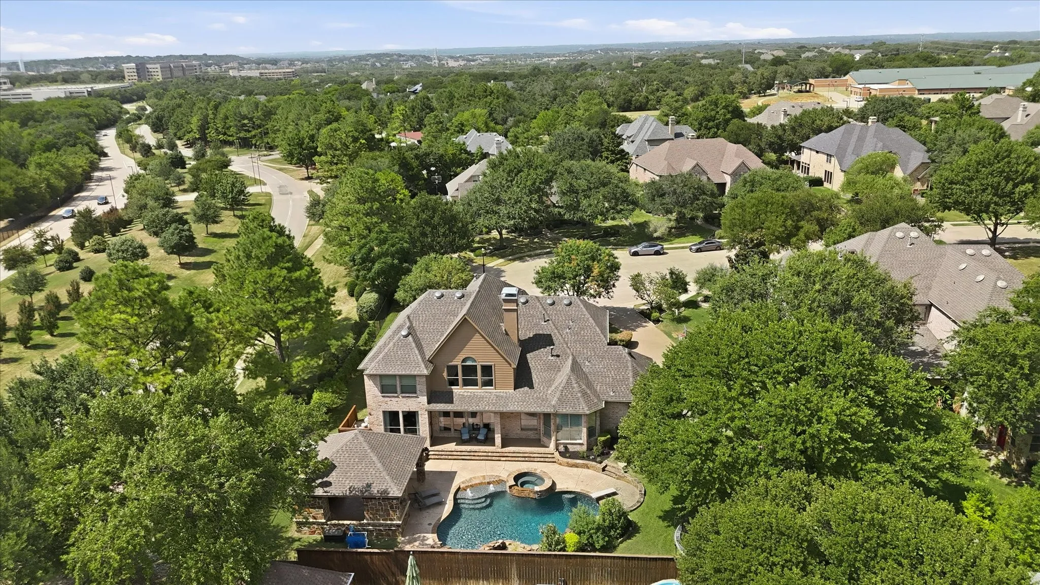 The nearby elementary school can be seen in the top right of the photo.