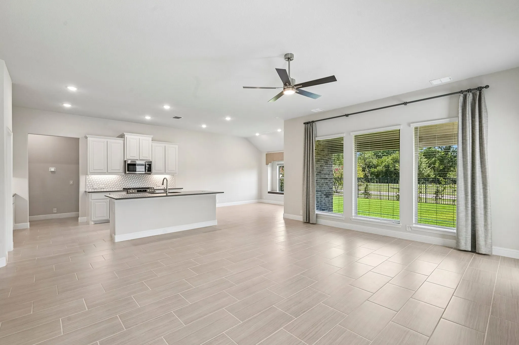 Open concept living room and kitchen