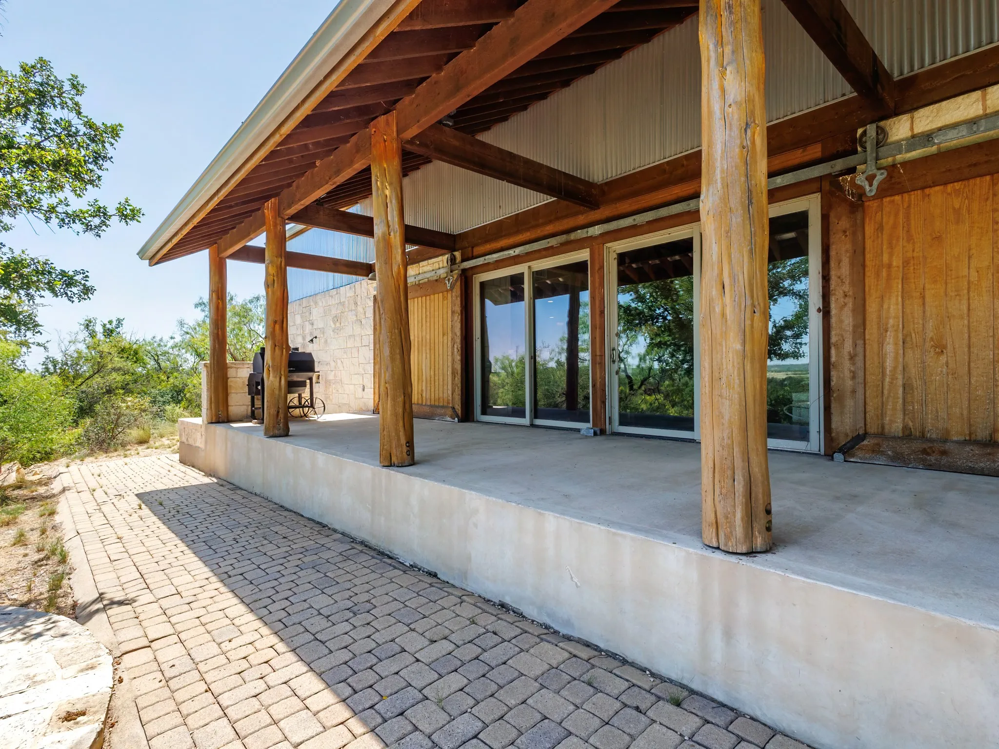 Back patio with doors opens