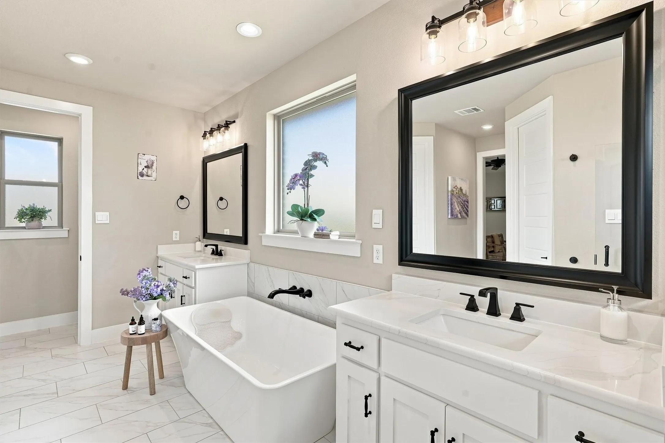 Separate Vanities in the Primary Bathroom