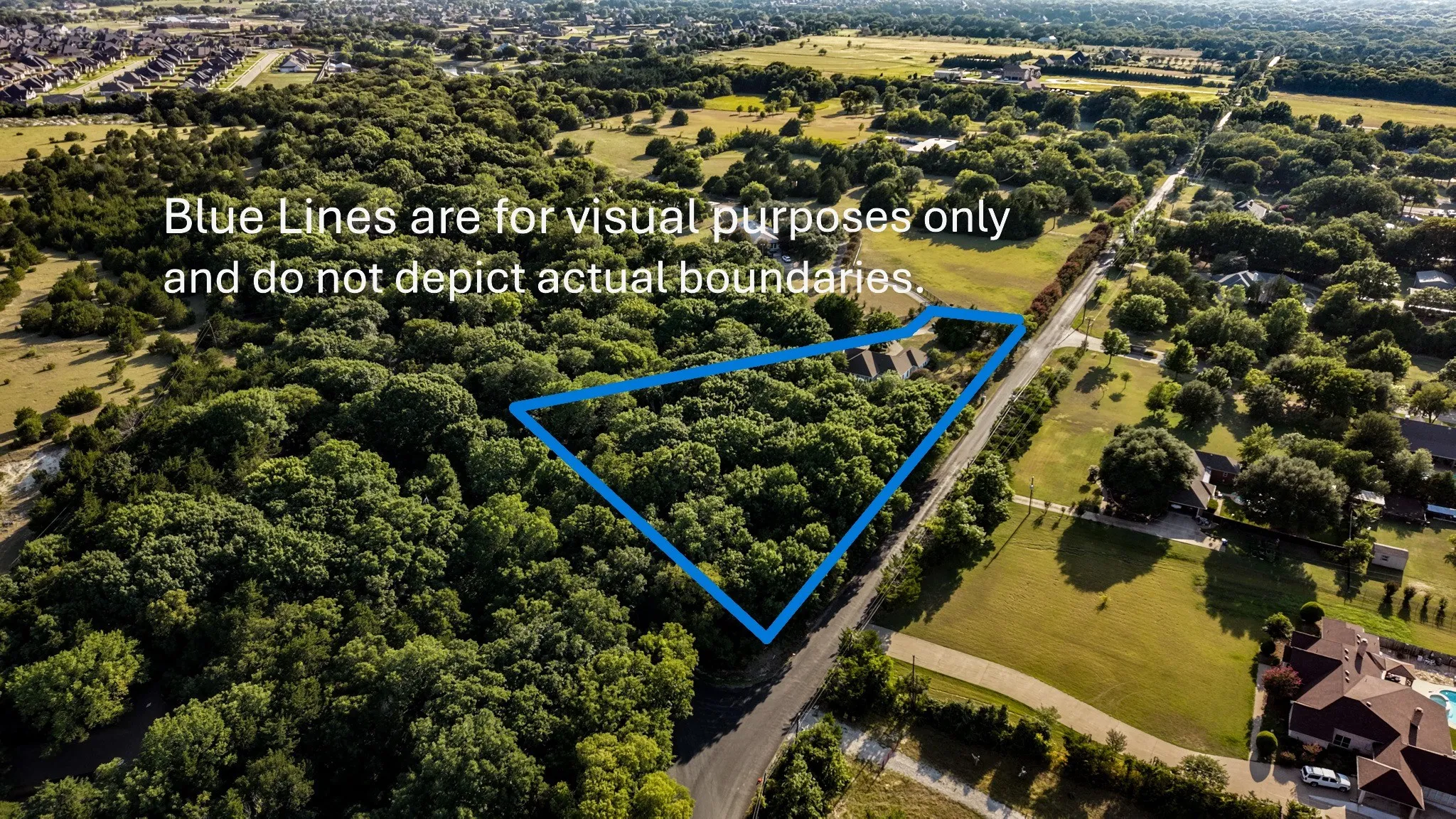 Expansive tree-covered acreage featuring a paved road frontage and surrounded by additional wooded areas