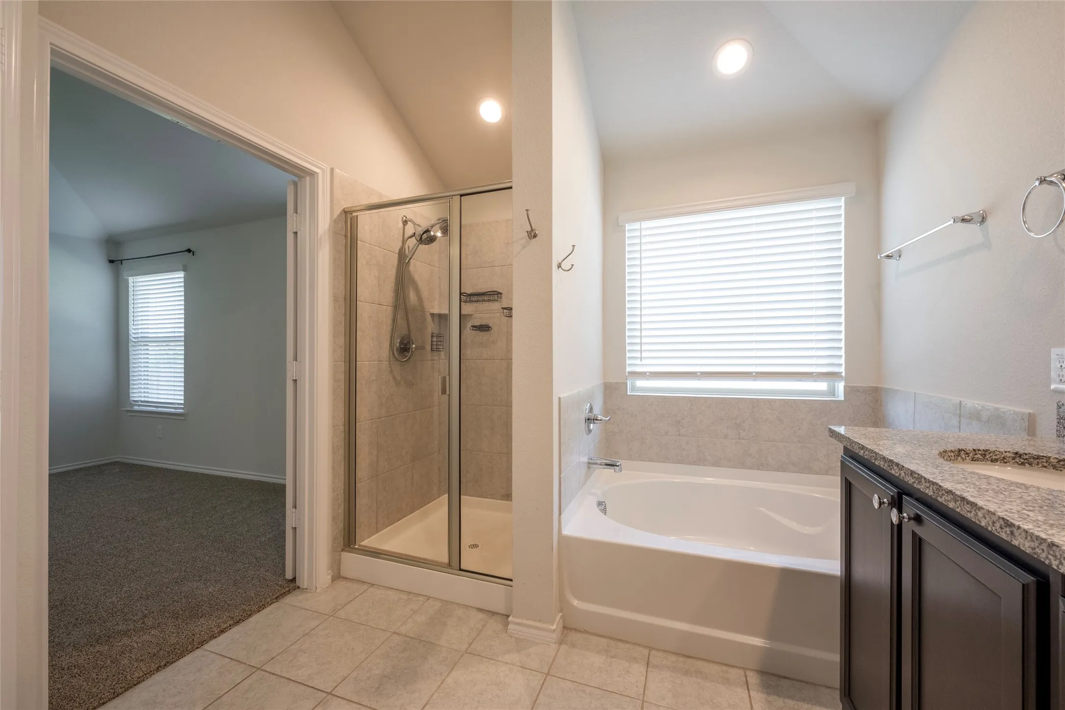 Featuring a garden tub and separte shower