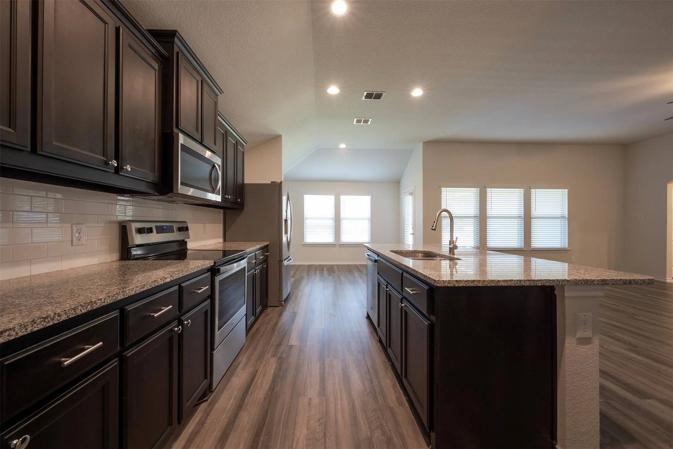 The Breakfast area is at the far end of the kitchen