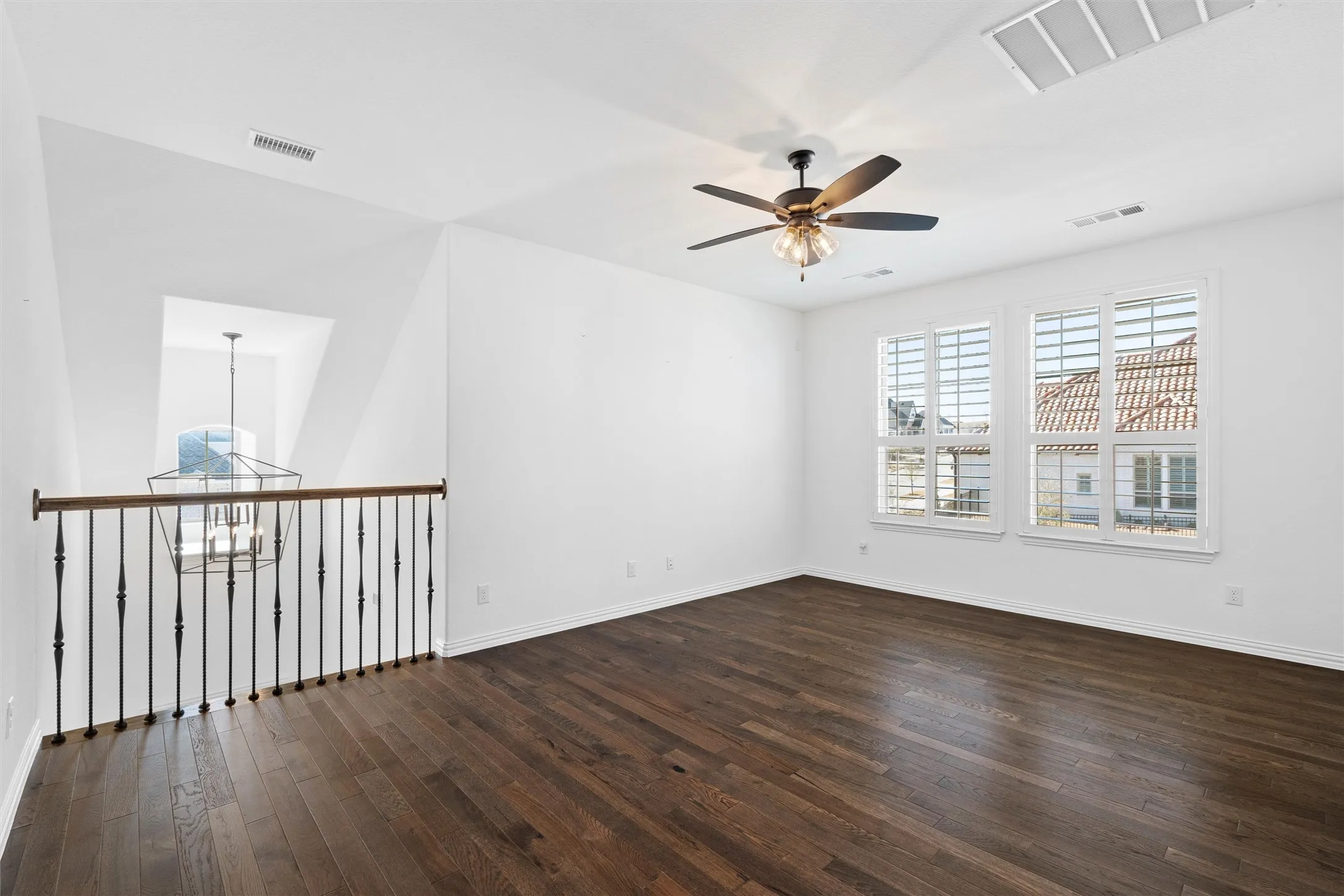 The view from the top! ?? Overlooking the dramatic open living space from this bright second-floor loft. Such an incredible architectural layout! ???? #SecondFloorLiving #LoftLife #HomeDesign