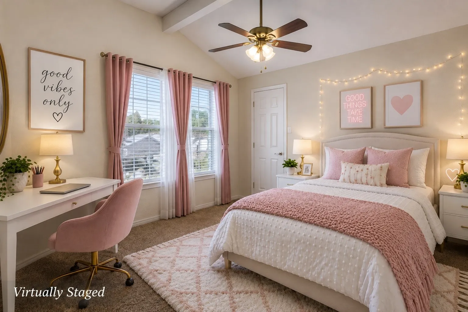 Upstairs bedroom is spacious with los of light and 2 closets.