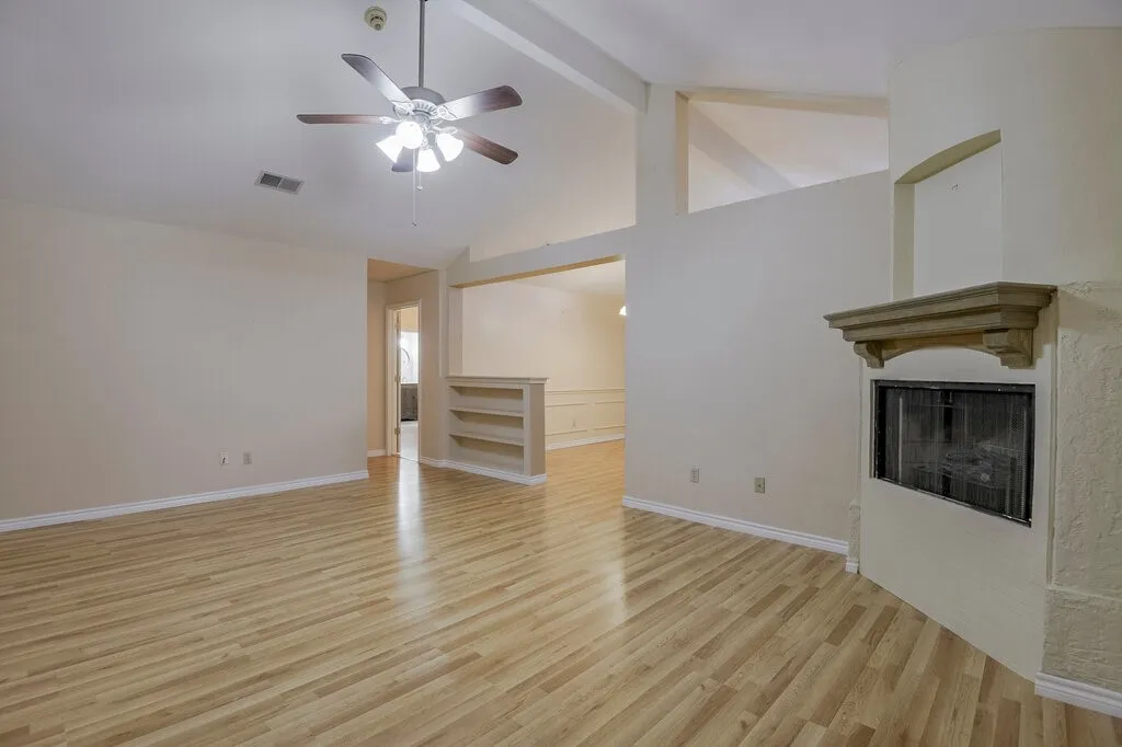 The breakfast room for this home is just off the breakfast bar in the kitchen