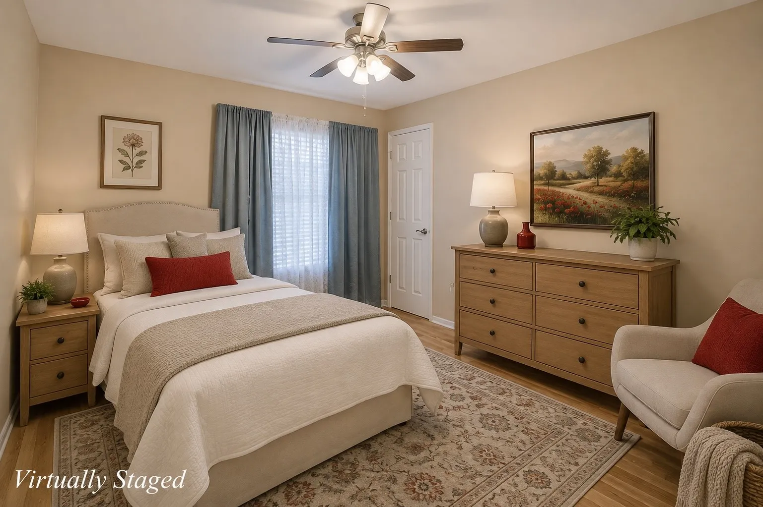 1st floor bedroom with large walk-in closet.