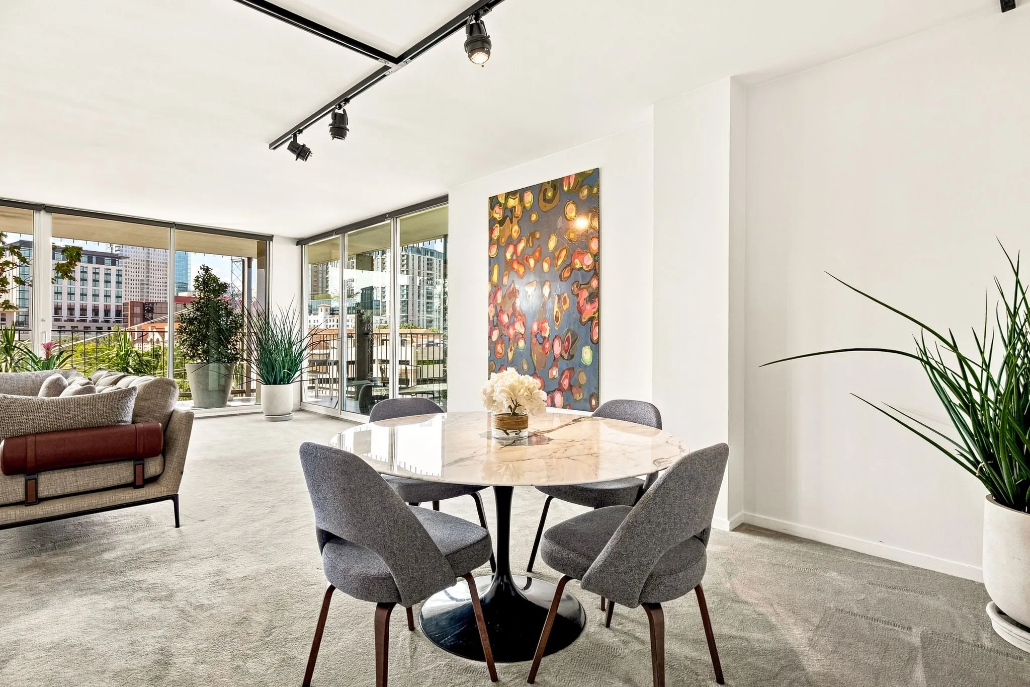 A dry bar or buffet would complement this dining area if you prefer. Want a larger dining table? That can be accommodated as well.