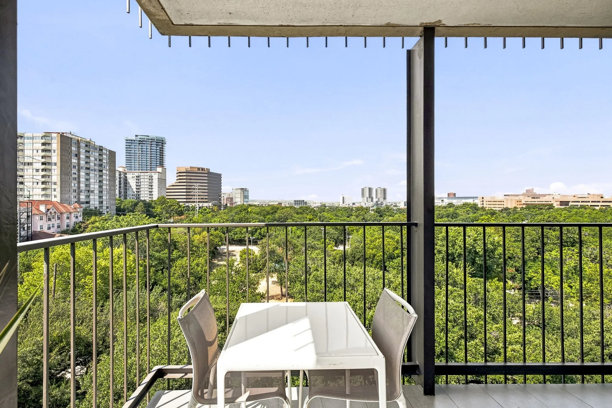 The best seat in the house is in the southeast corner, overlooking Central Park! Or maybe that is Reverchon Park?