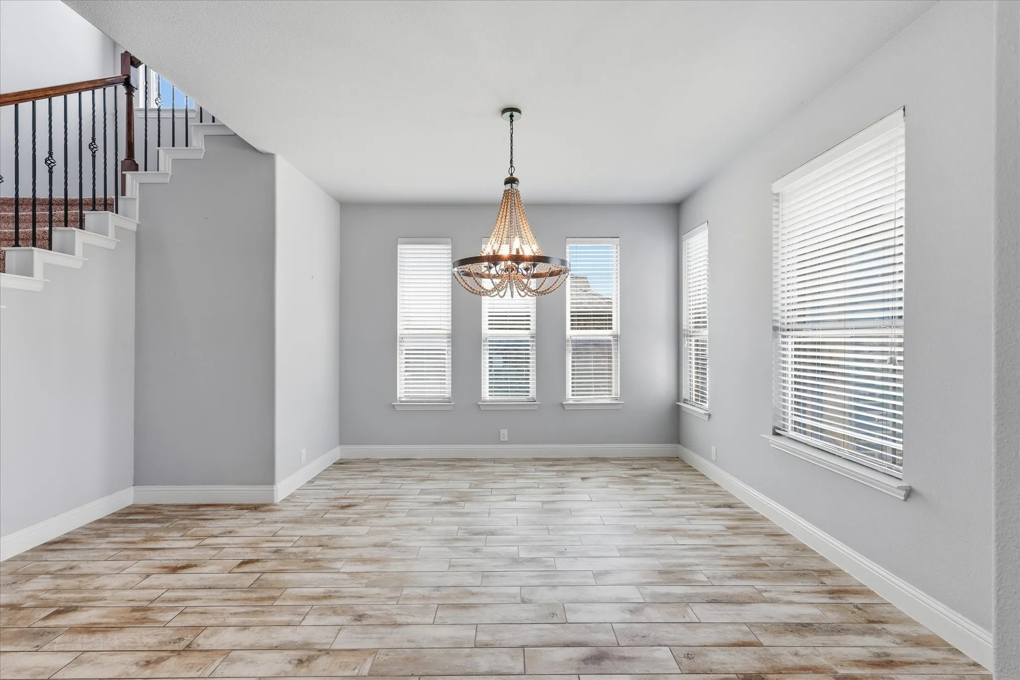 Wood-like tile in the common areas make this space durable and a breeze to clean.