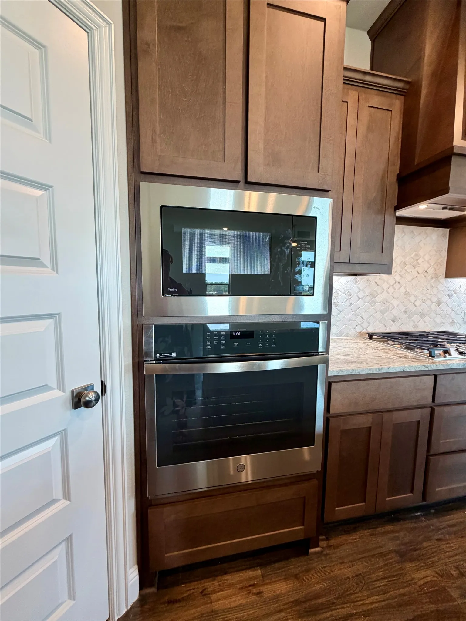 Built-in GE Profile stainless oven and microwave