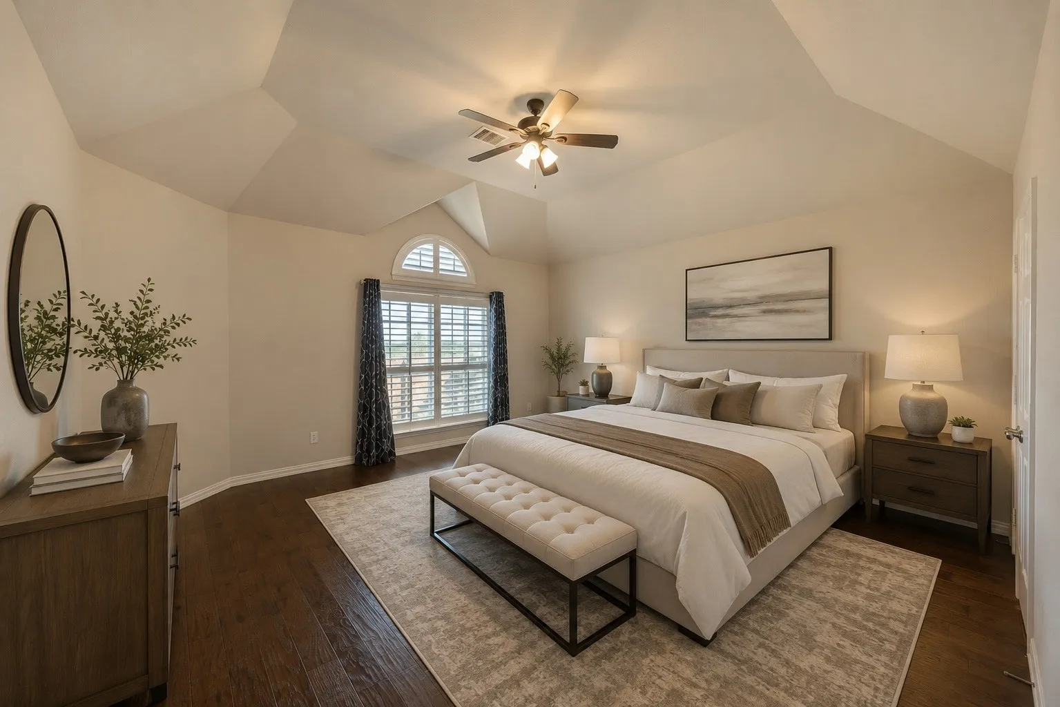 Virtual Staged Primary Bedroom