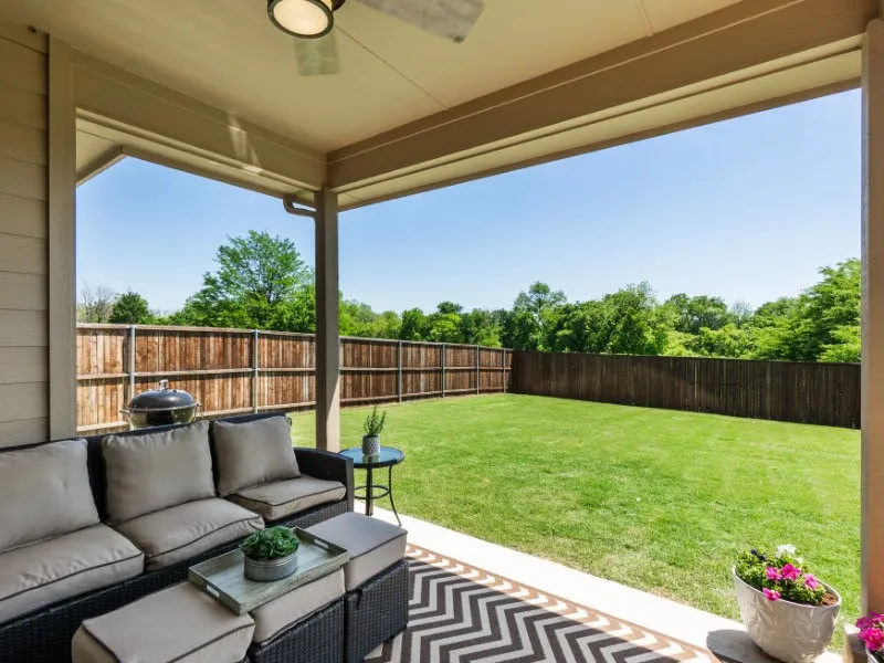 View from back patio; Large yard has room fora  pool & more