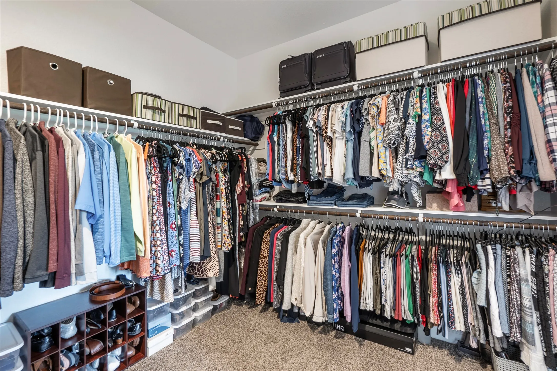 Huge primary closet in primary bathroom