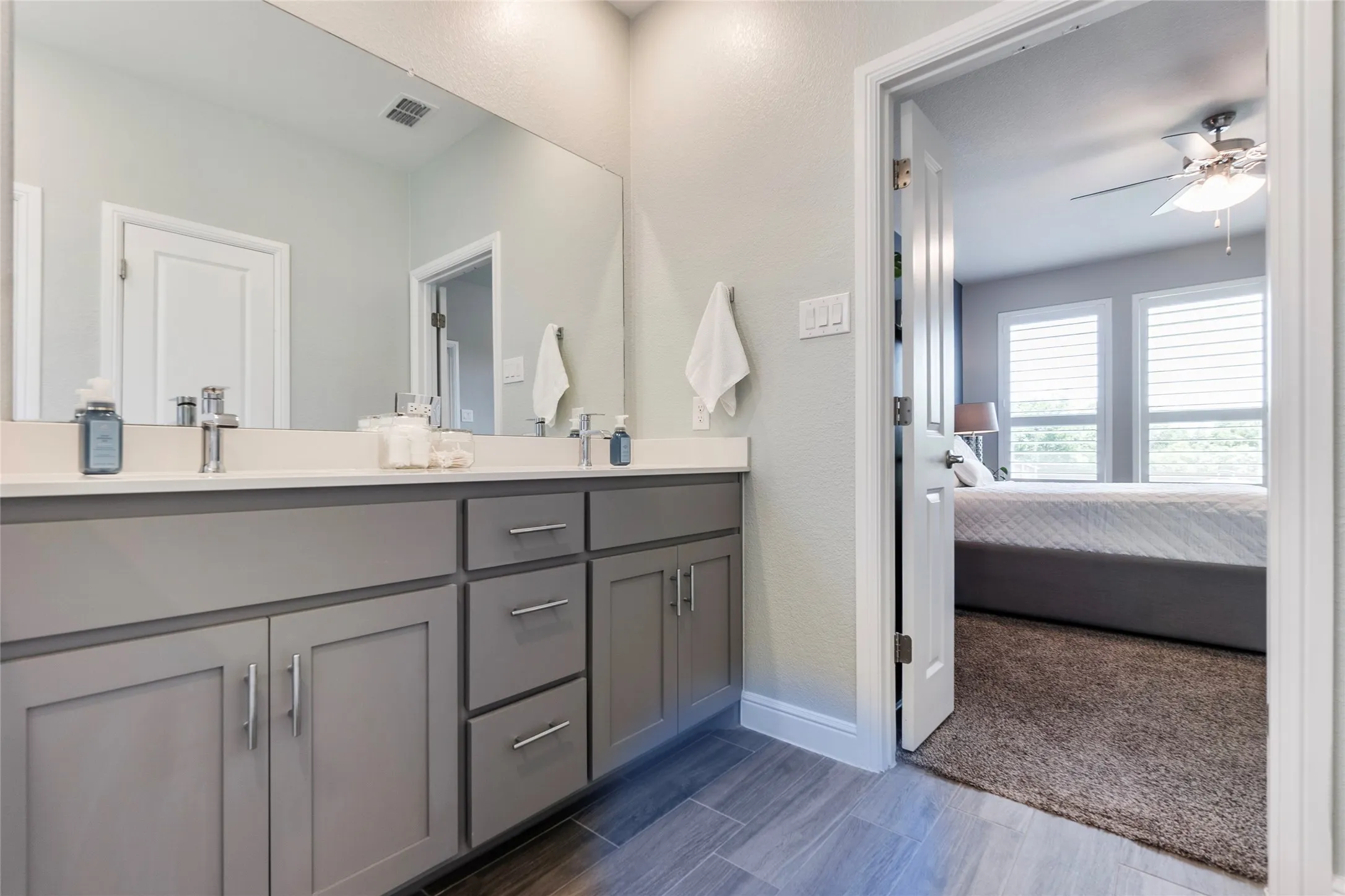 Large mirrors and great lighting to help you get ready