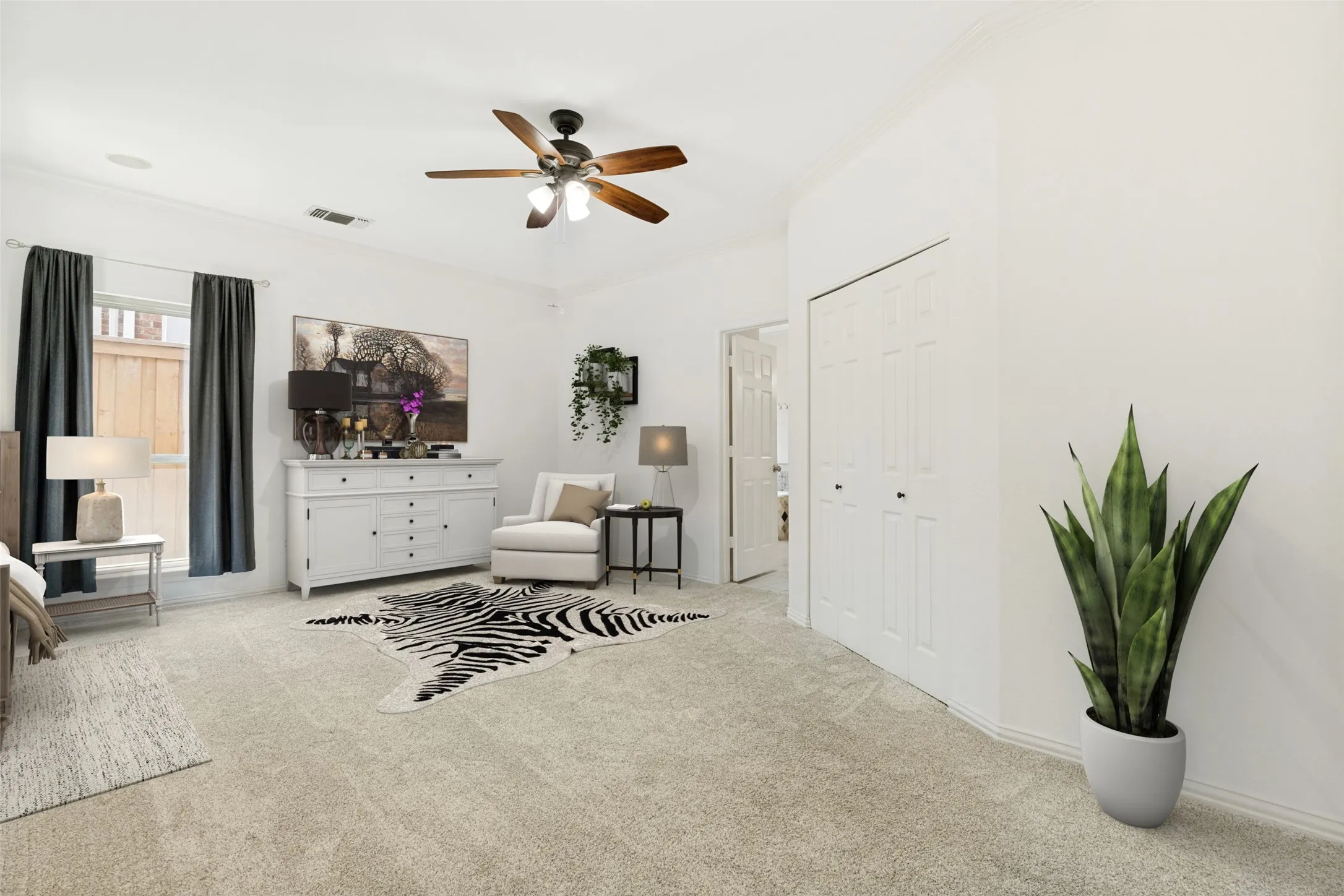 Virtually Staged Primary Bedroom