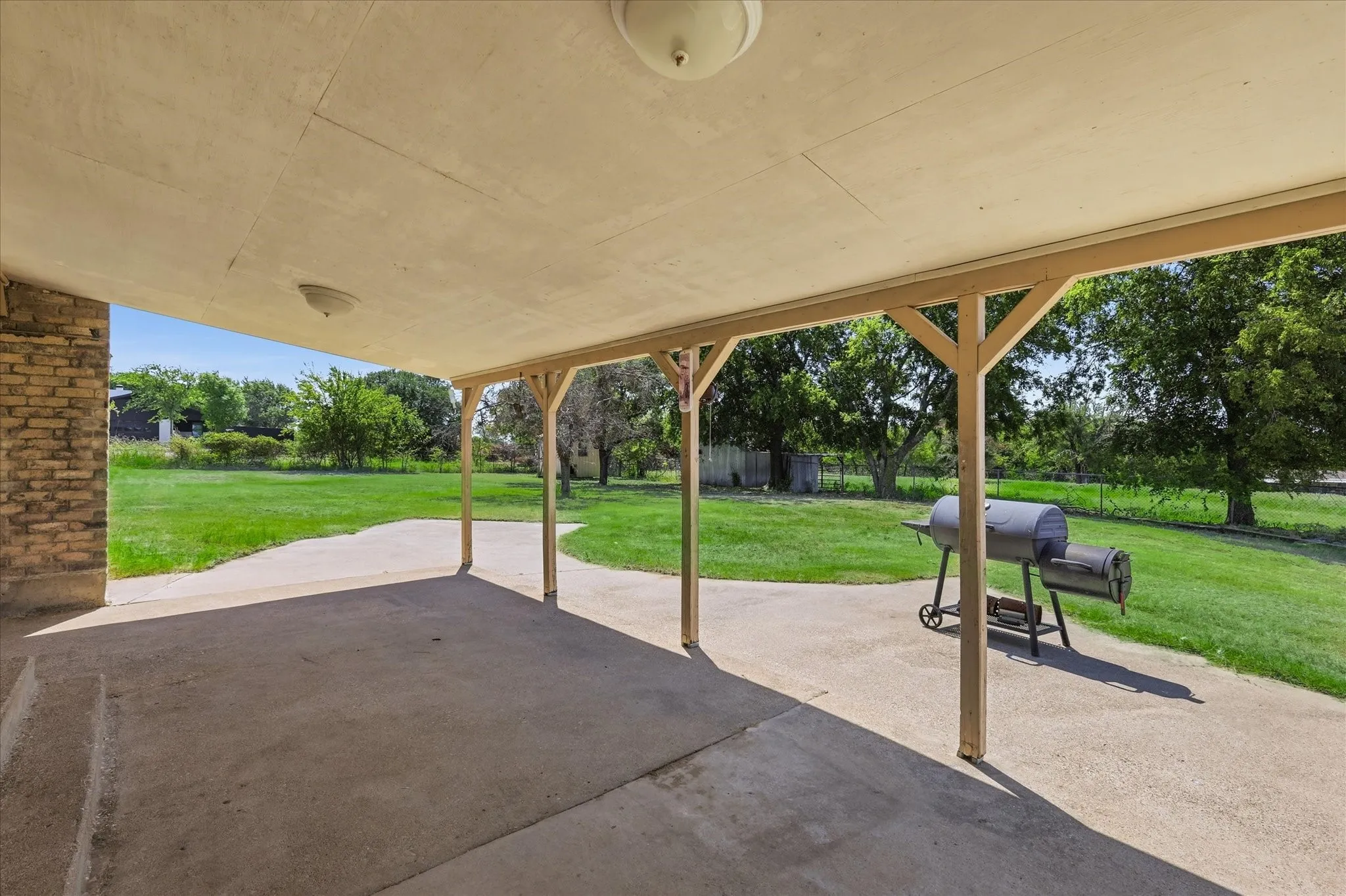 Tree lined views from the patio.