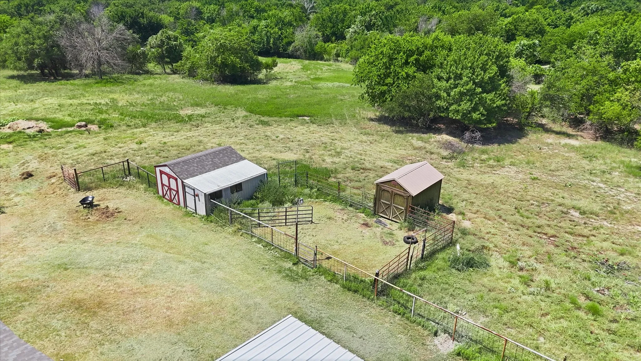 Fenced area for barn and storage.