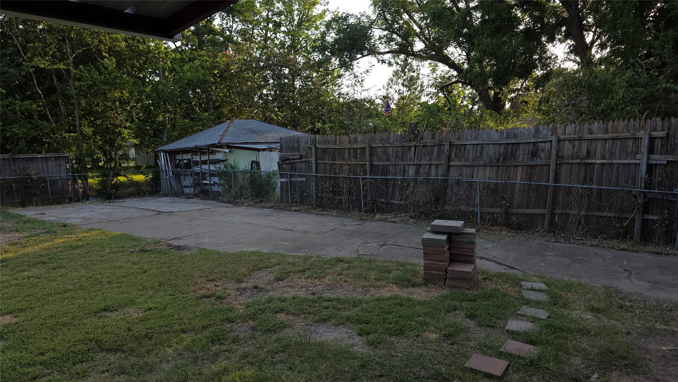 Fenced back yard