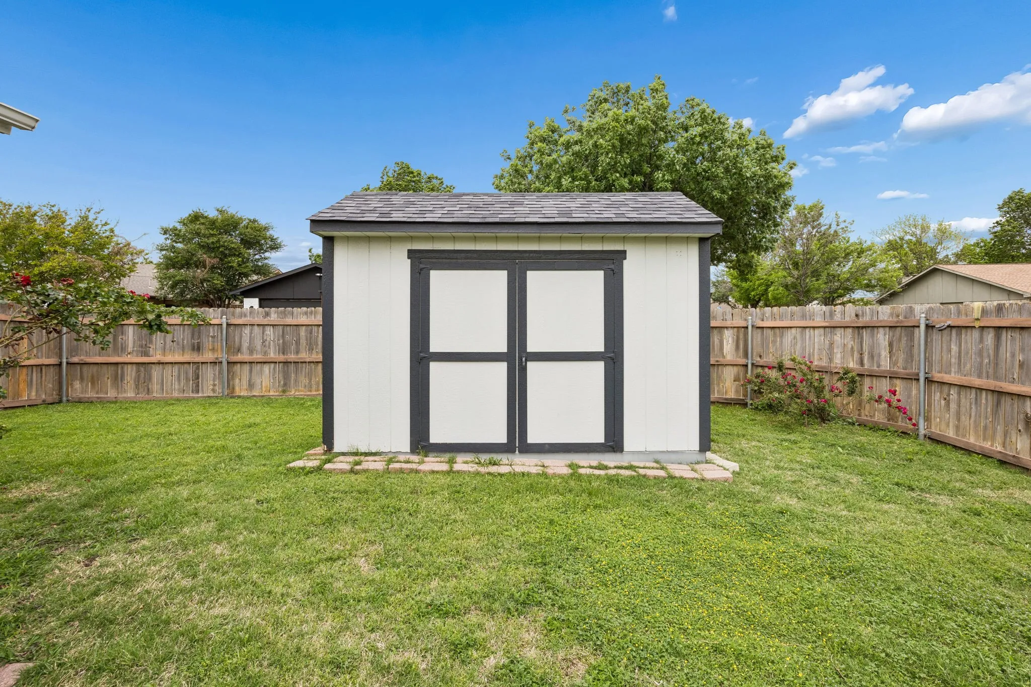 Locked shed in back yard
