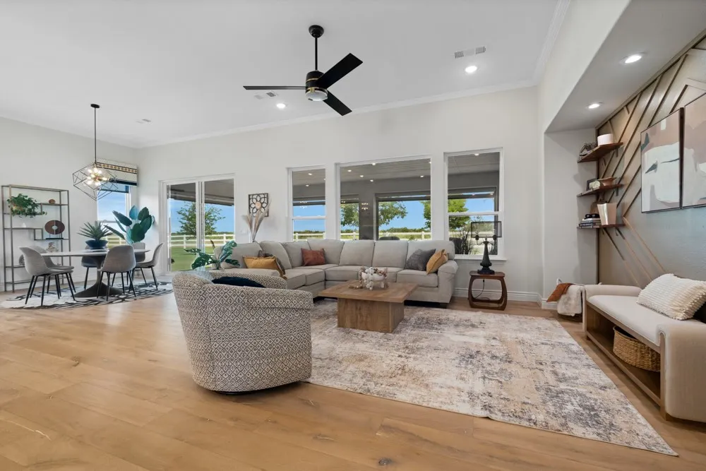 Family Room with Feature Wall and a Great View