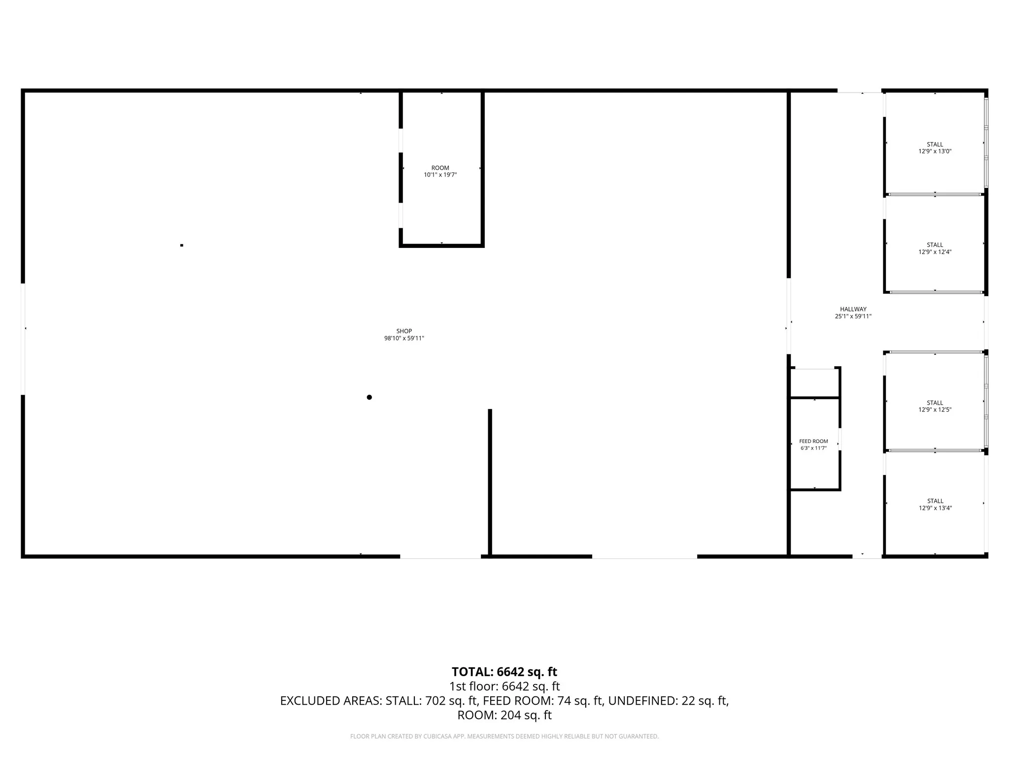 Shop / Barn Floor plan with approx footage