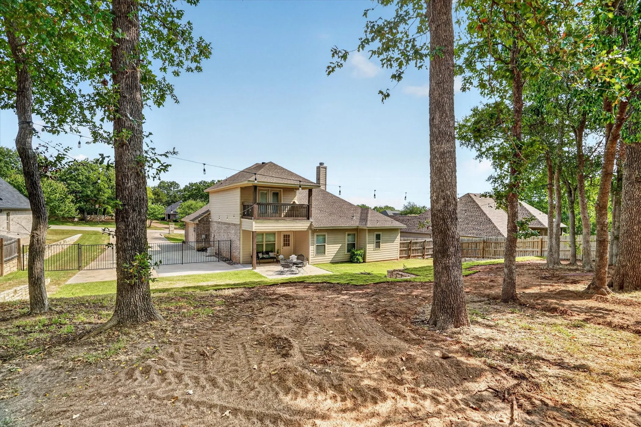 New sod has been installed to the area closest to the home.
