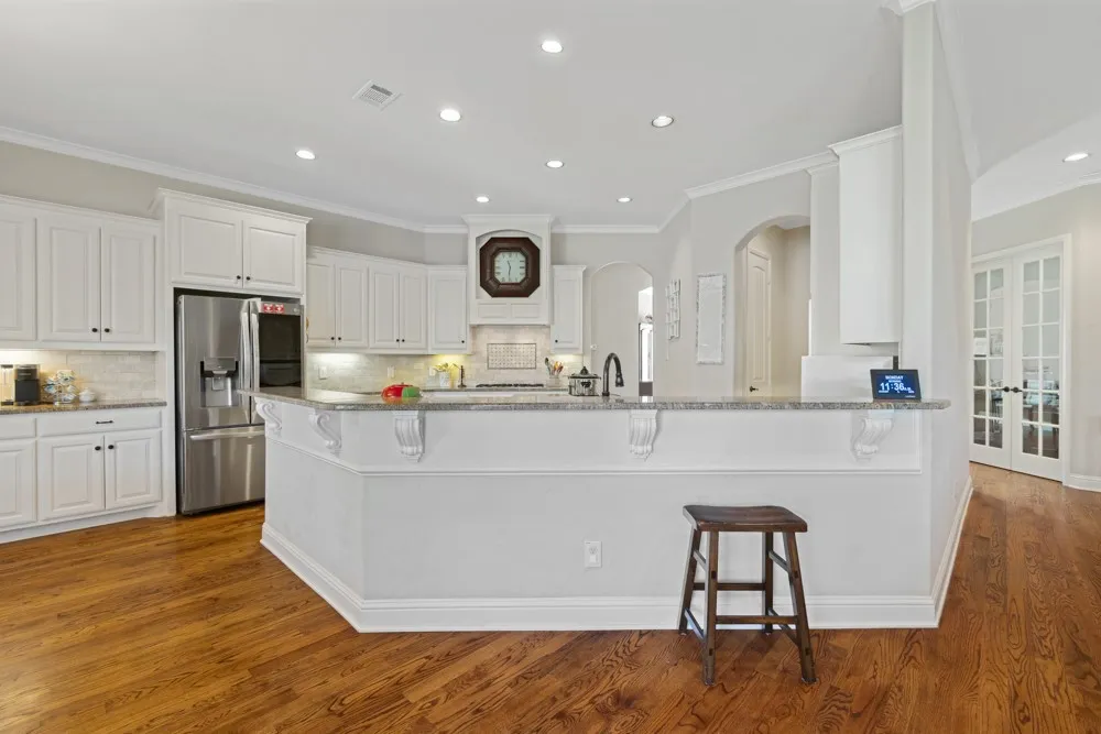 Light filled kitchen with breakfast bar