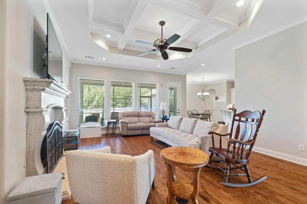 Living room also overlooks the screened in porch.