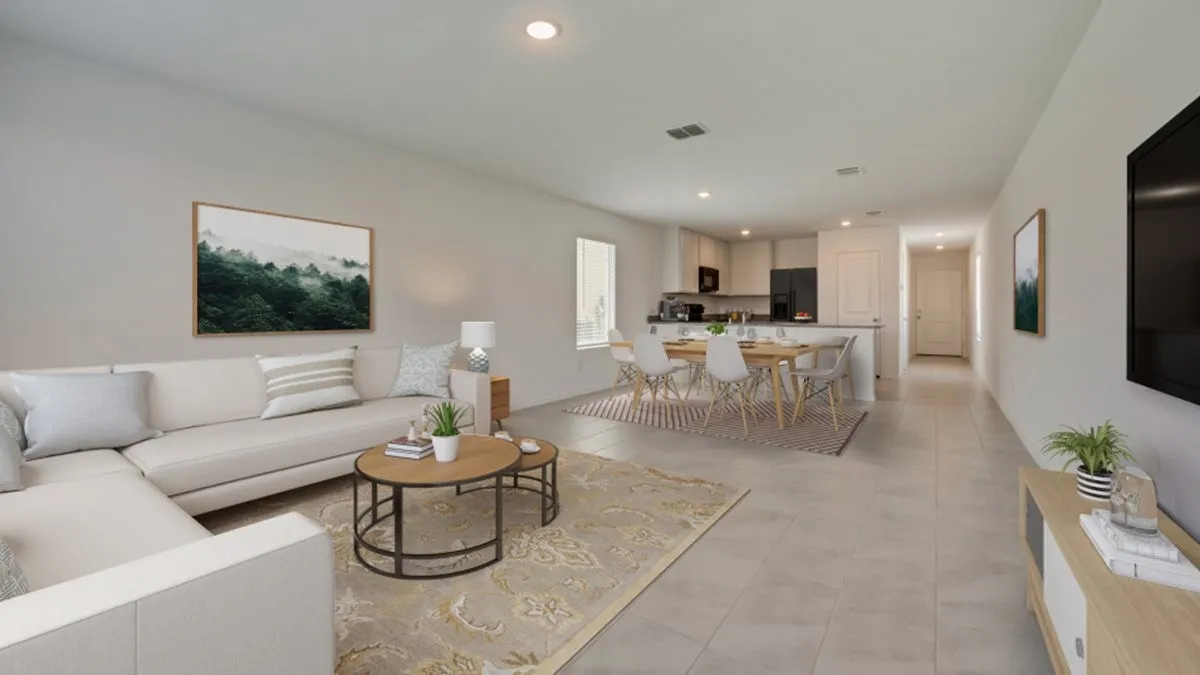 View of tiled living room