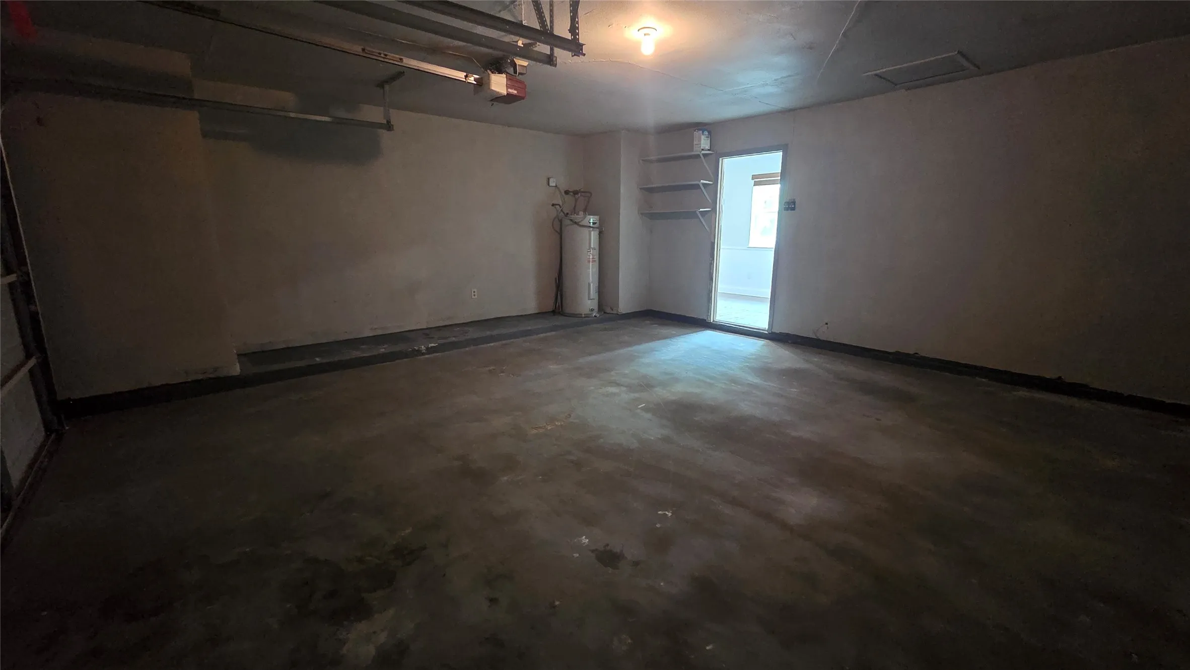 Finished garage leading to kitchen