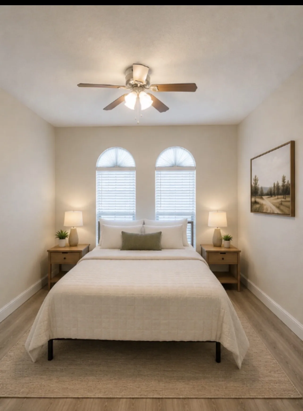 Virtually staged.
Wood-finish flooring throughout