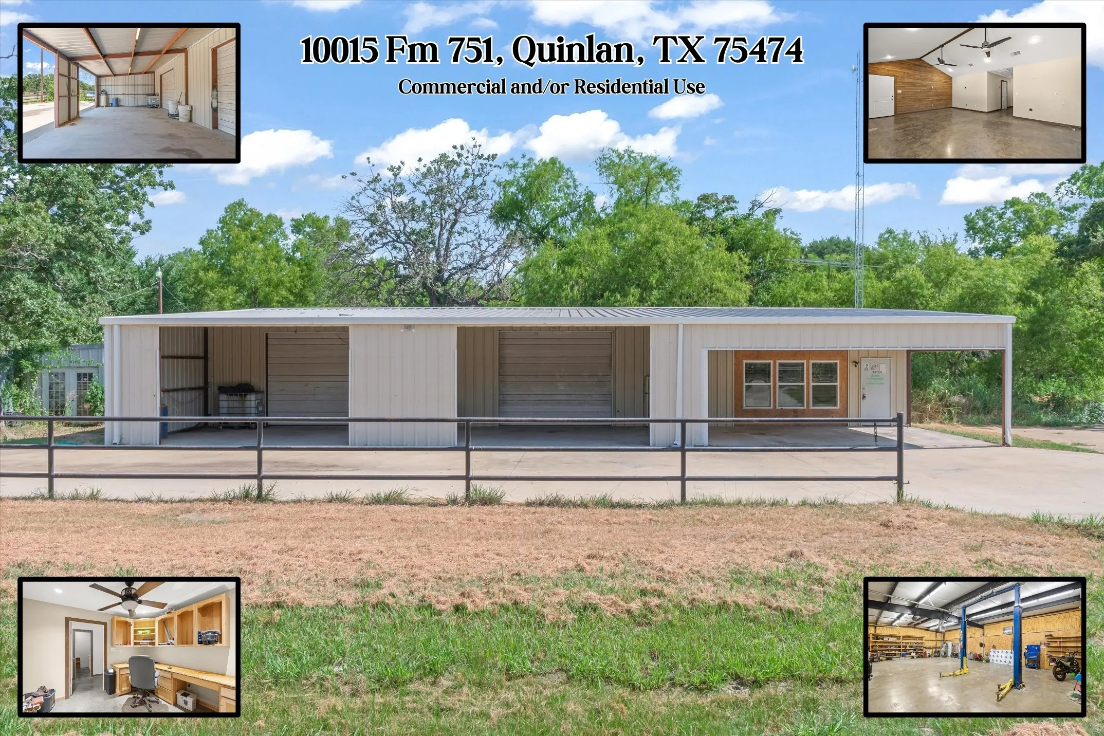 Warehouse For Sale in Hunt County , 10015 Fm 751, Quinlan, Texas 75474, 0, 0, Garage spaces, 3,250 Sqft, built in 2015, Price $400,000, mls#21349519, Real Estate Agent in Quinlan, Homes For Sale in Hunt county, Homes For Sale in Quinlan, Realtor in Quinlan Texas, Real Estate Brokerage Independent Realty Texas, Luminita Cordes Realtor