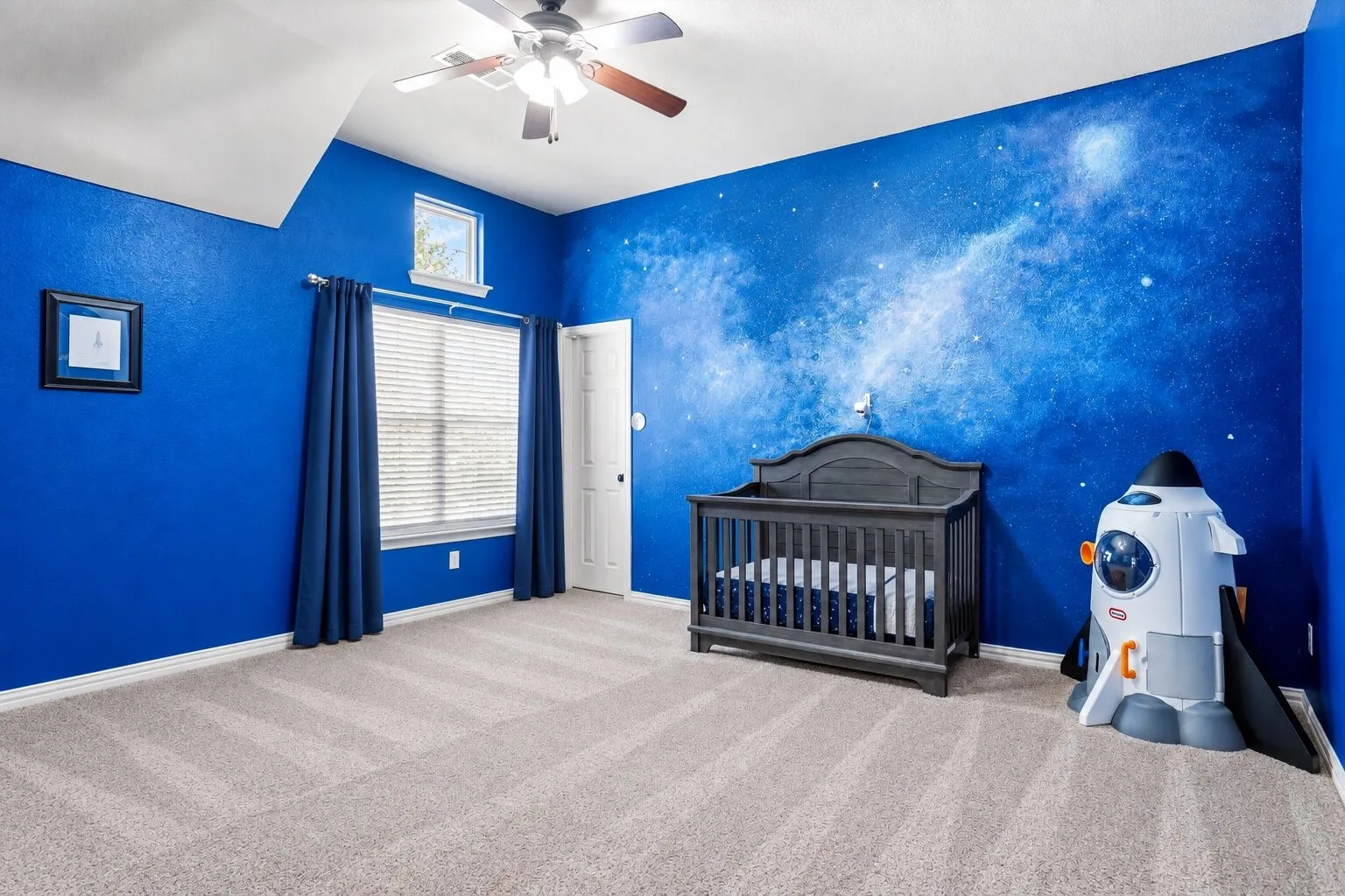 Secondary upstairs bedroom offering generous space, natural light, and a flexible layout. Photos have been AI enhanced for presentation; no material property features were altered.