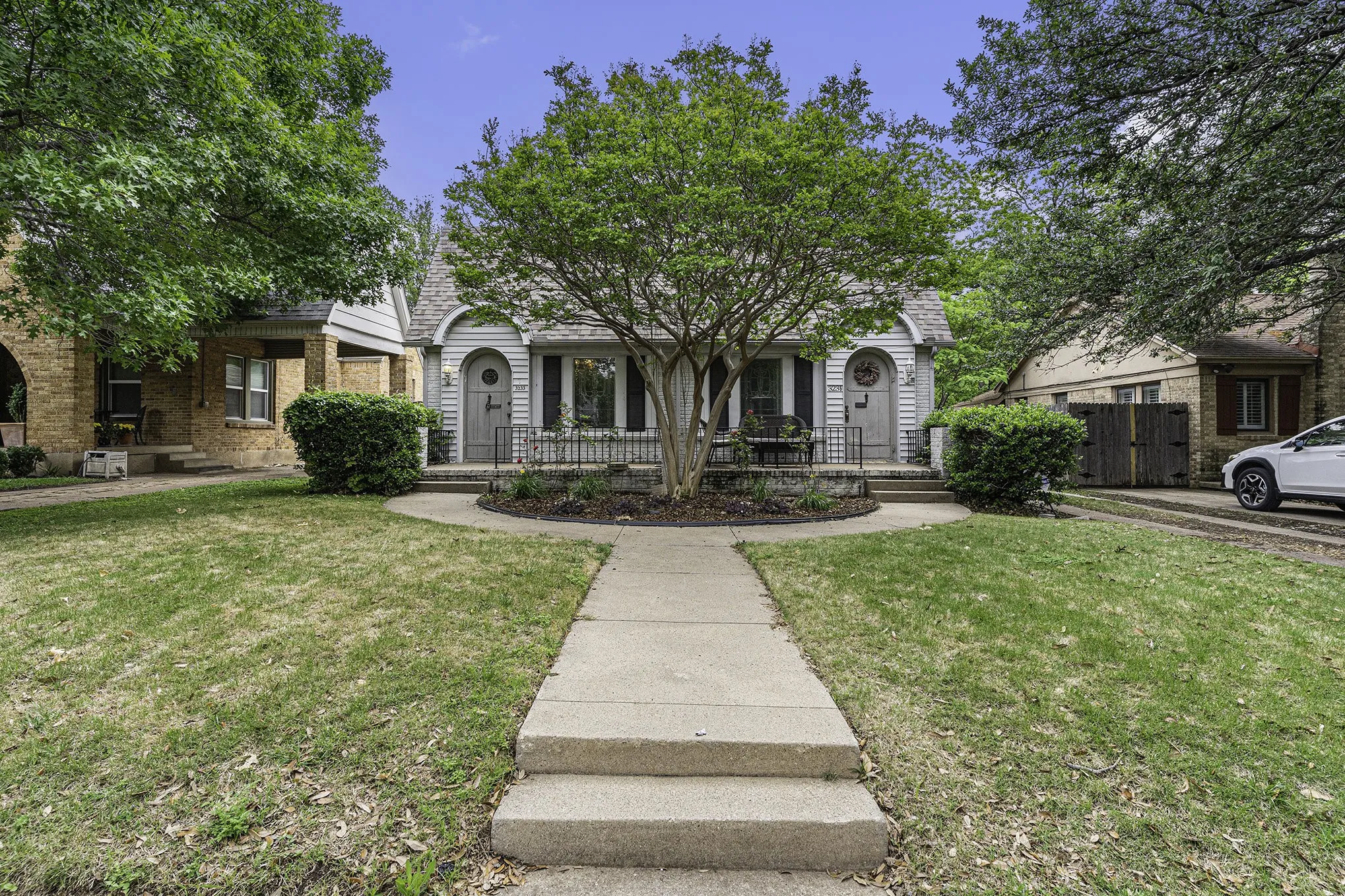 View of front of home with a front lawn