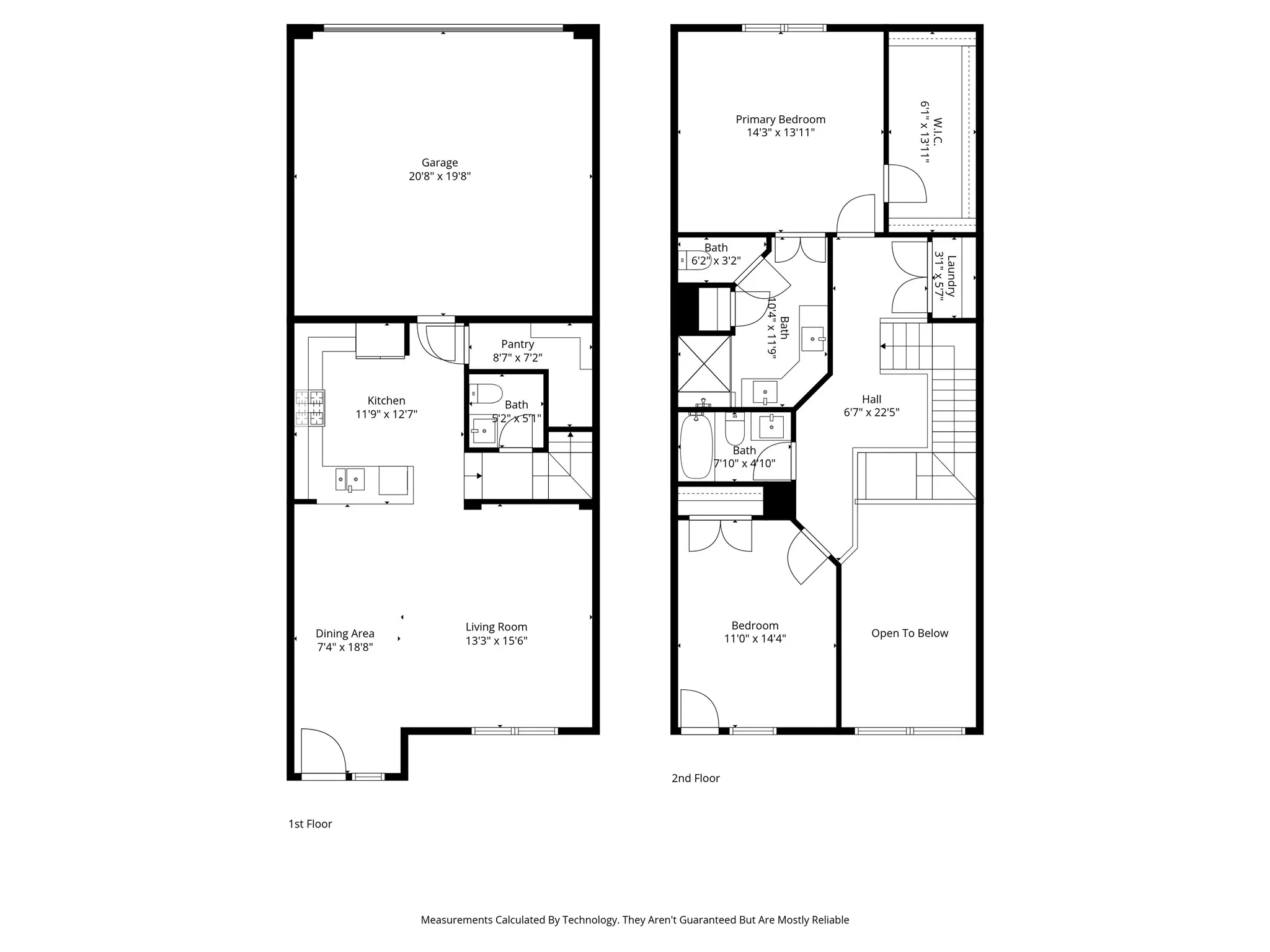 Home floor plan overview for 7424 Mitchell Drive McKinney TX 75070 showing both main level and upper level layout, ideal for buyers searching online for detailed townhome floor plans, room dimensions, and functional design in McKinney, Collin County, and the greater Dallas Fort Worth North Texas real estate market.