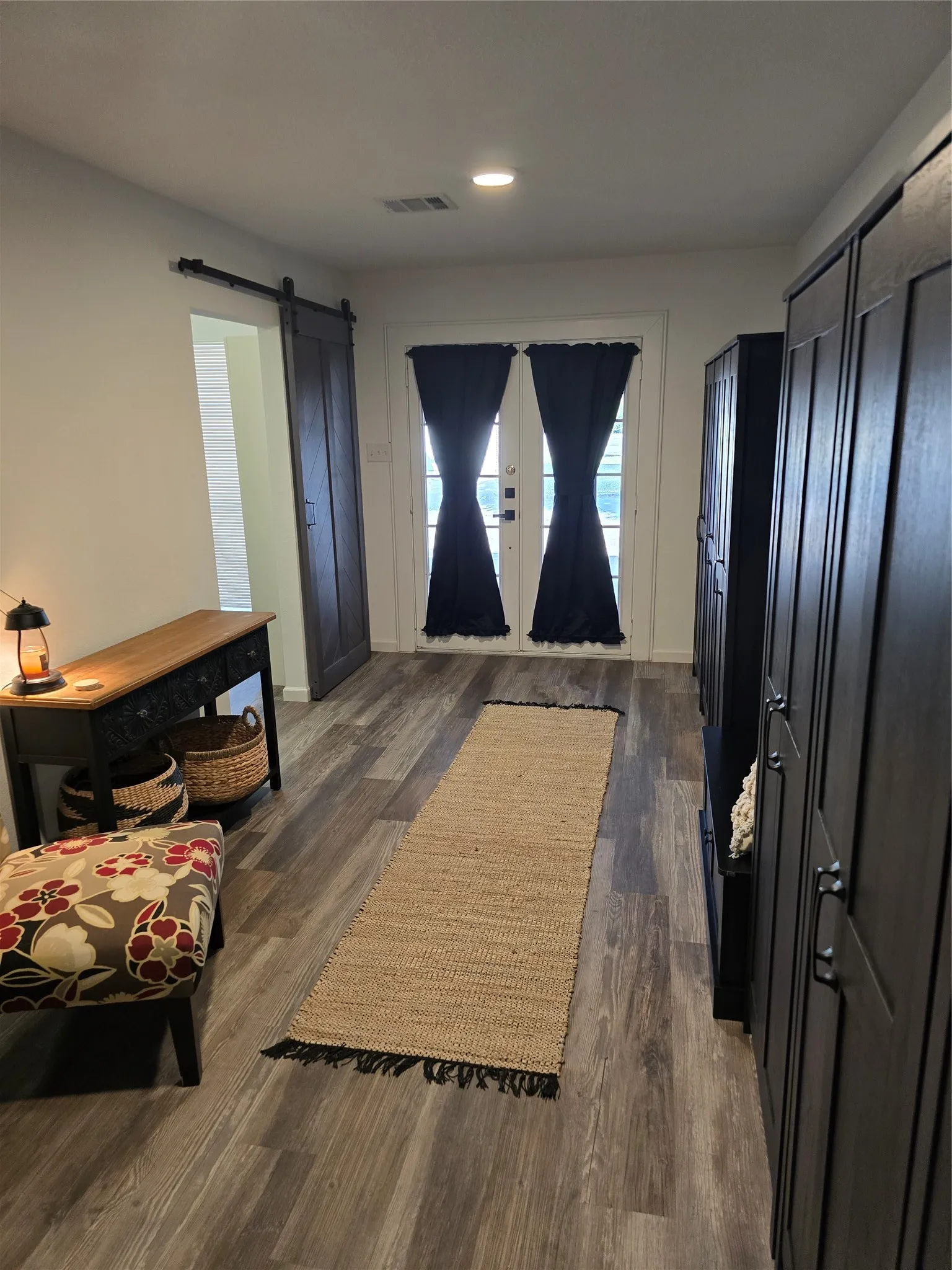 hallway to study and game room