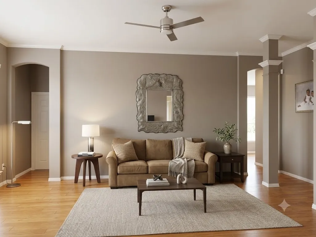 Virtually enhanced living room