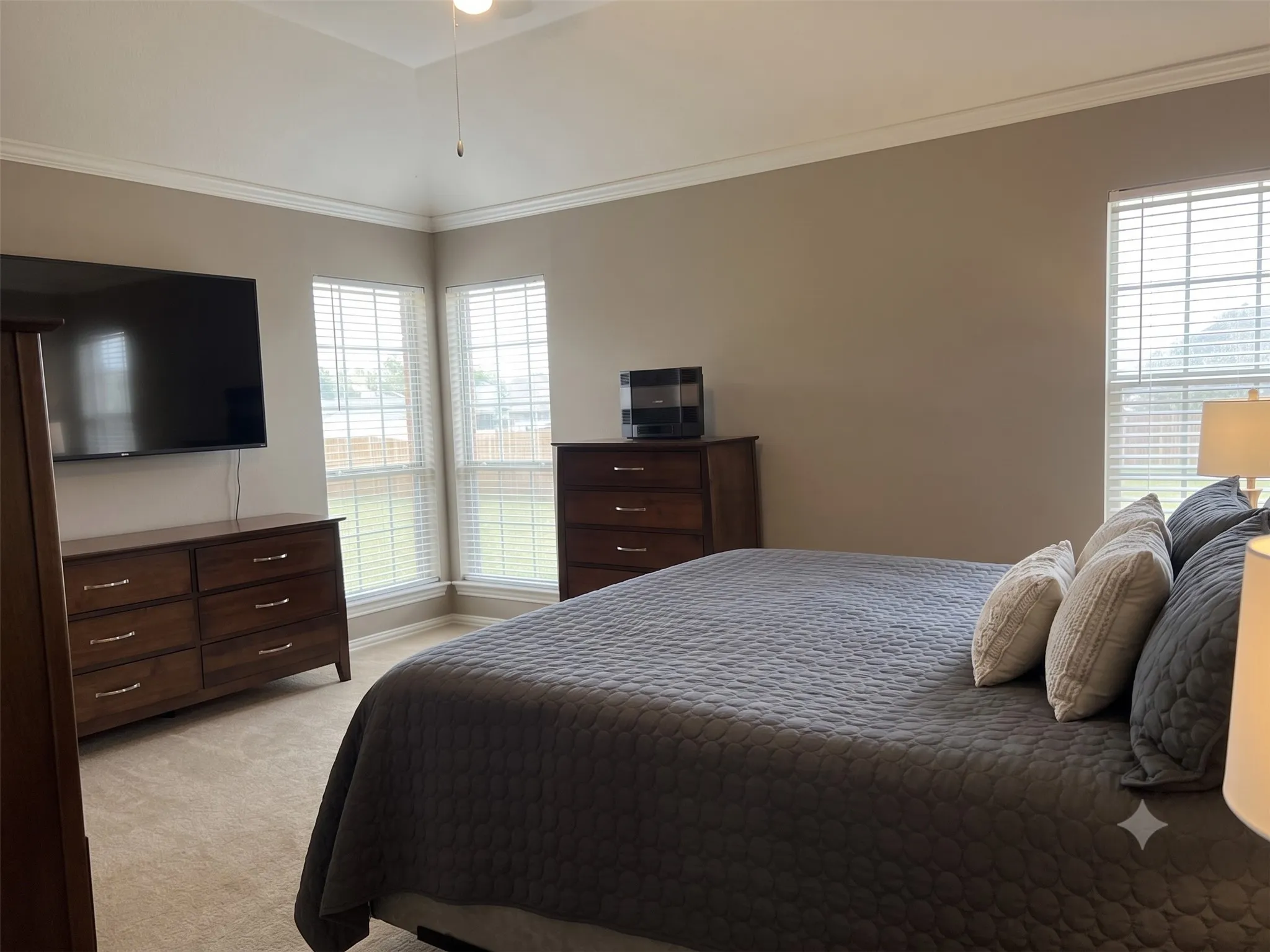 Virtually enhanced primary bedroom