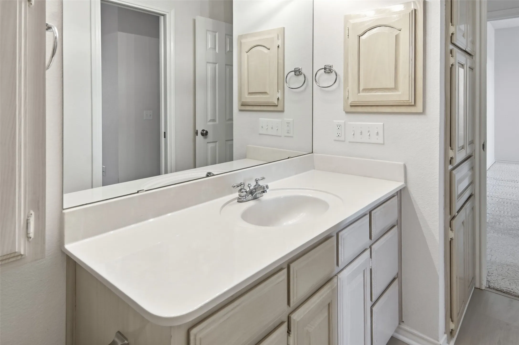 secondary bathroom with new flooring