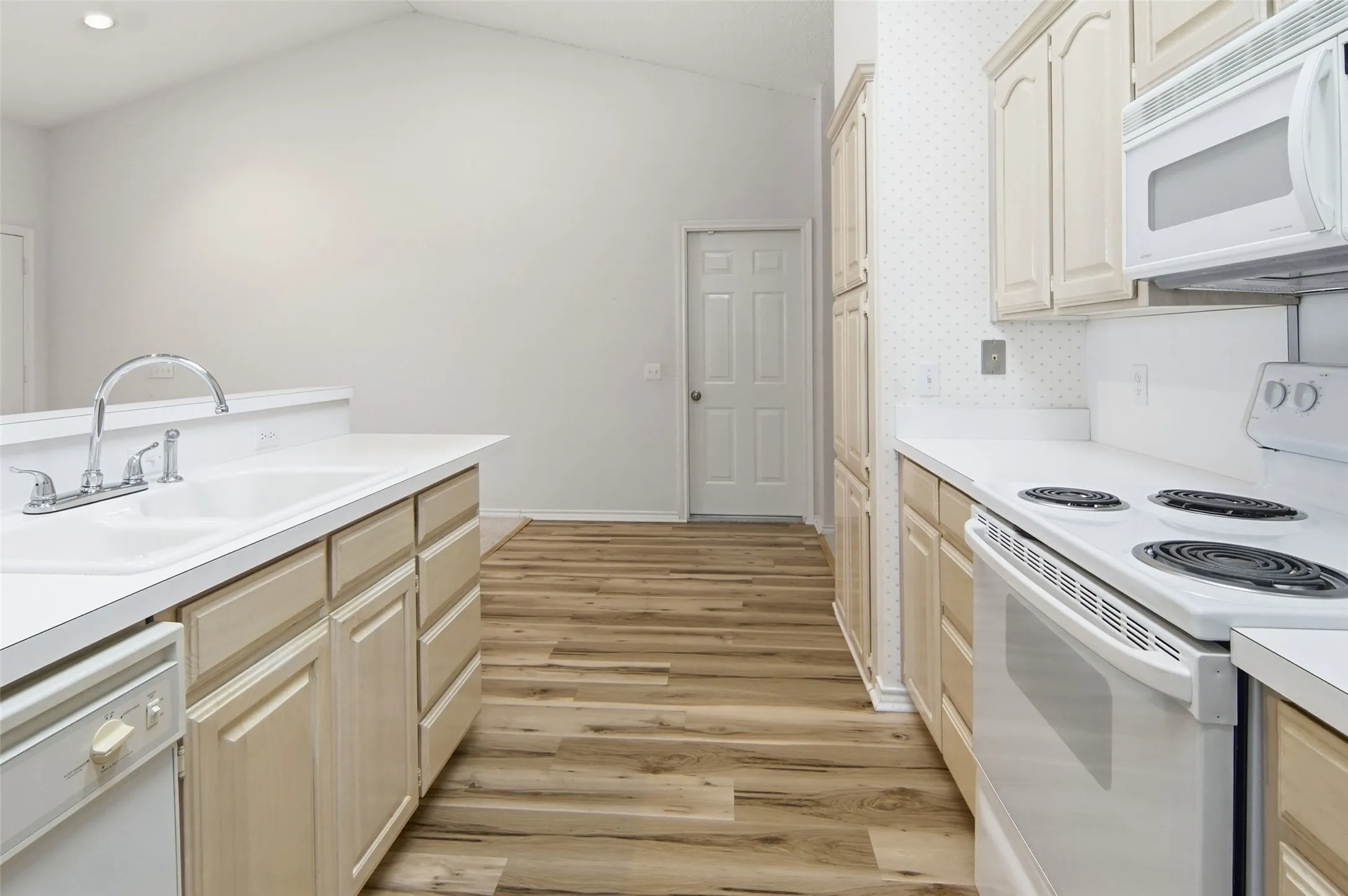 newer floor in kitchen area