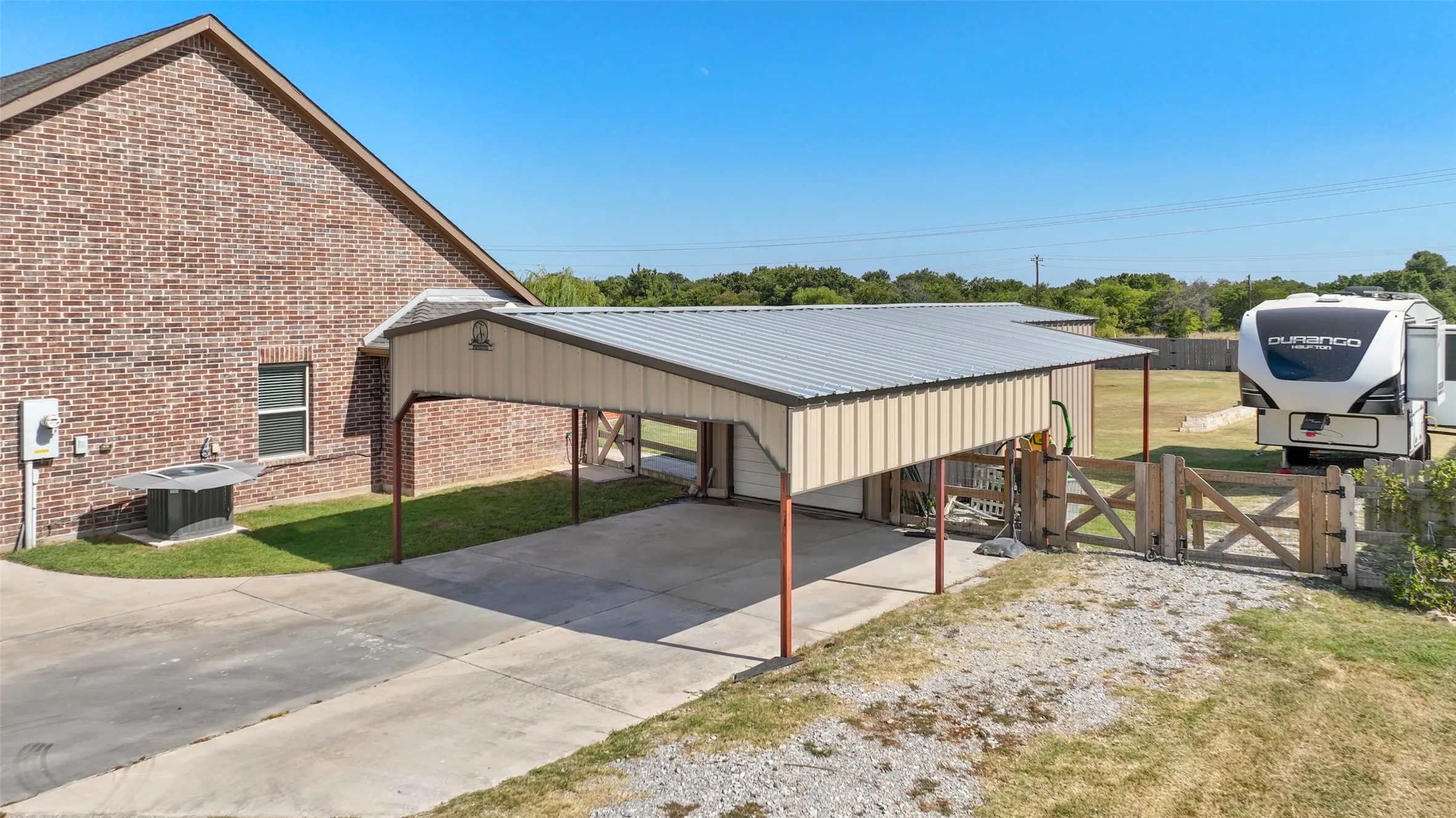Carport attched to workshop