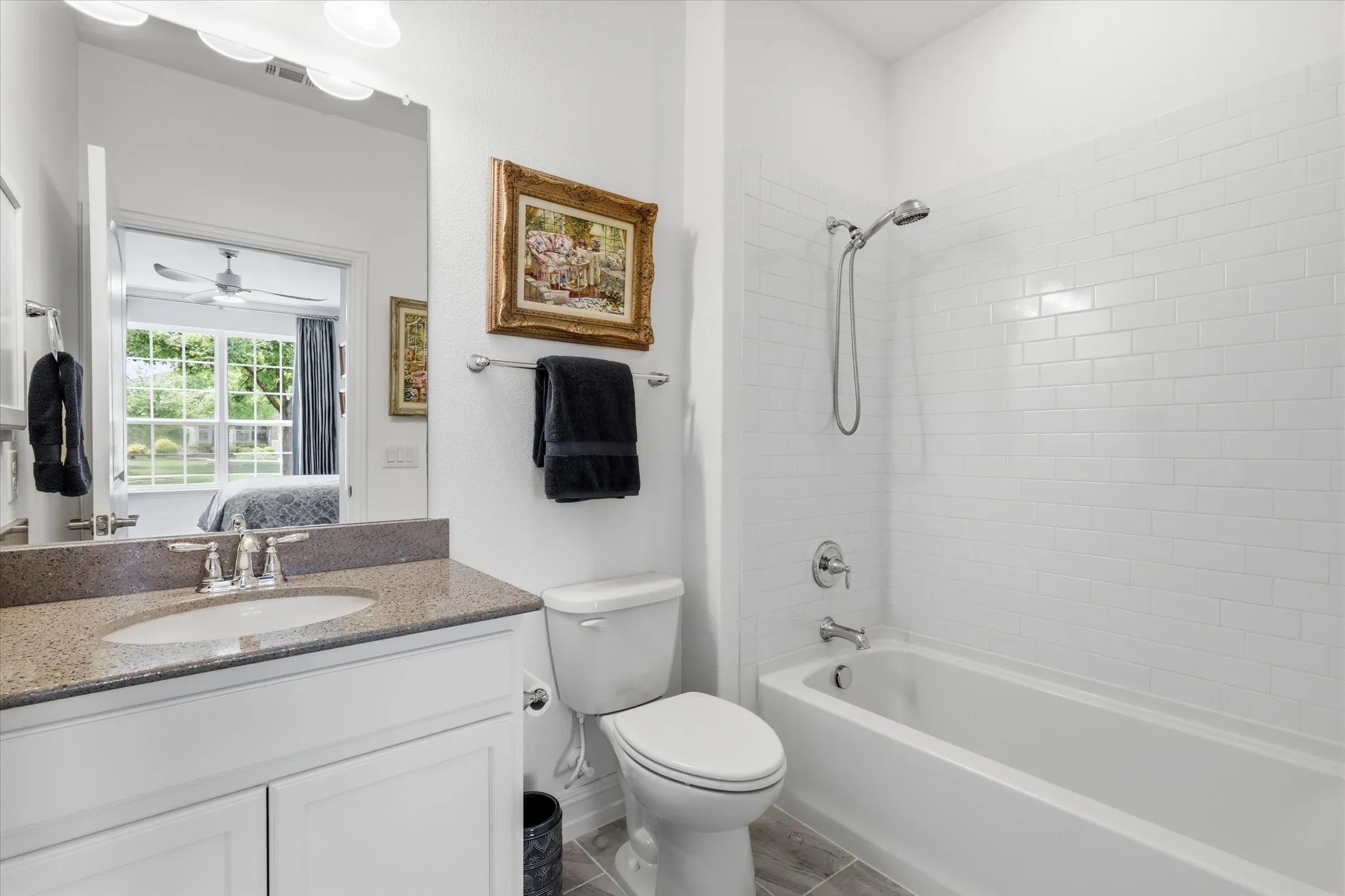 Full bathroom with the second primary suite.