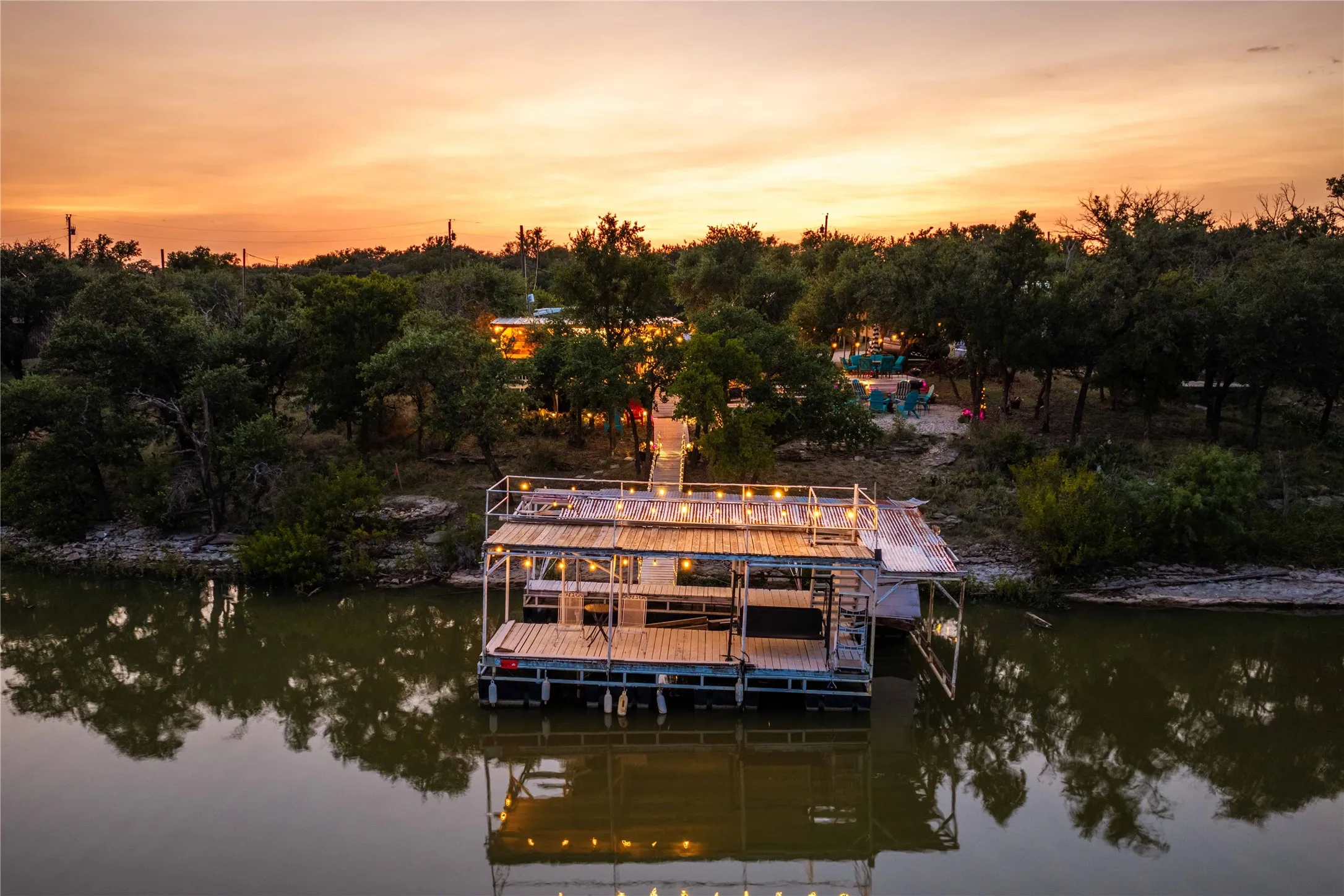 Calm water and unforgettable sunsets create the perfect place to unwind after a day on the lake.