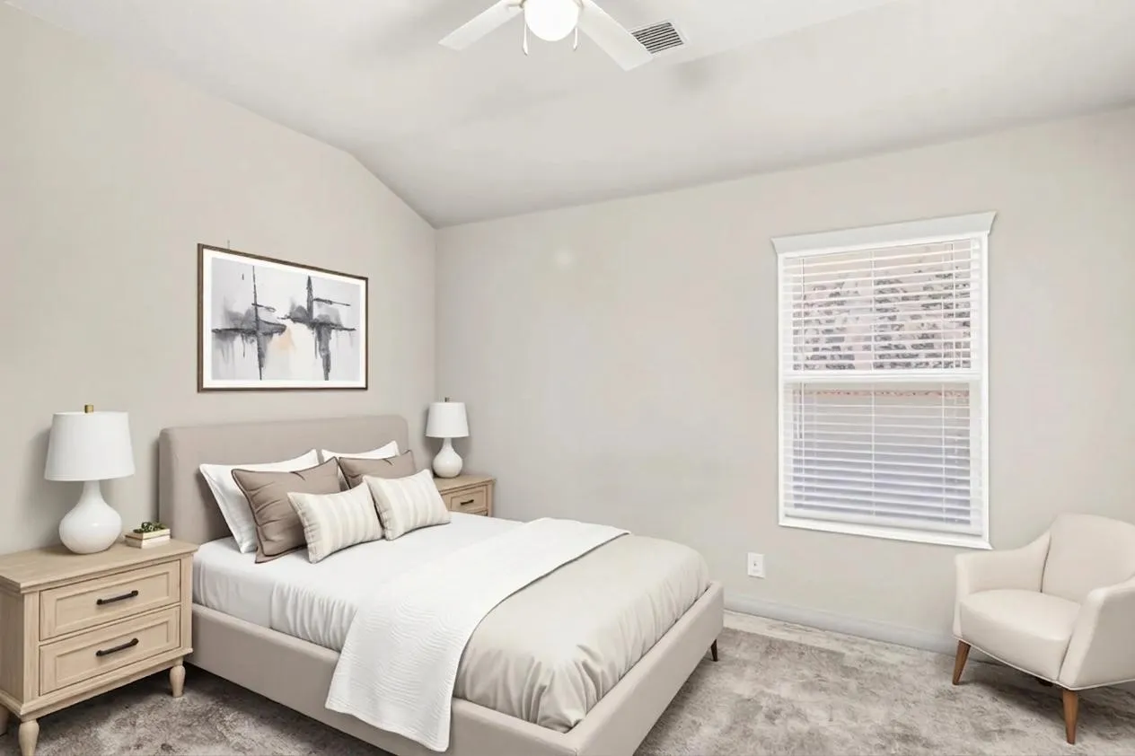 Bedroom located at the front of the home
