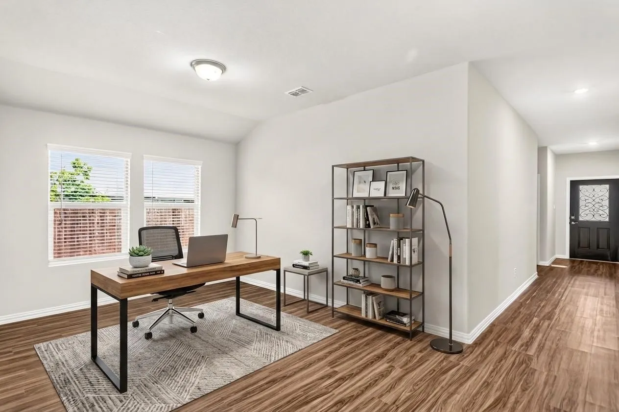 Same room as the dining room photo. Can be utilized as an office or enclose for a media room or fifth bedroom