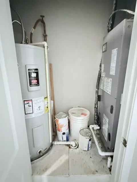 Water Heater & HVAC in closet of Bonus Room