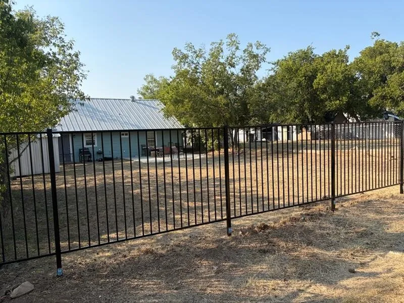 Backyard with new back fence