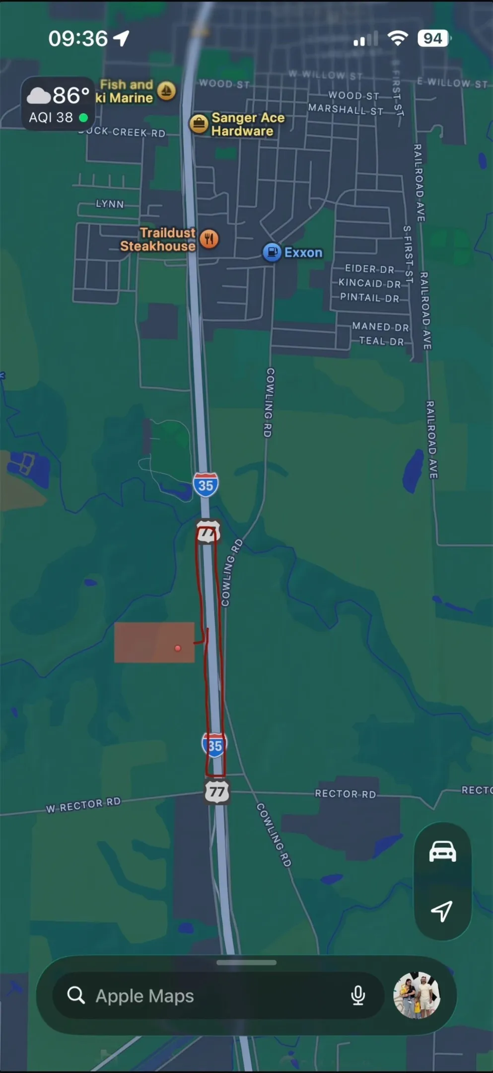 N Facing Directional map to show exits